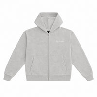 Stonewashed Boxy Zip-Up Hoodie