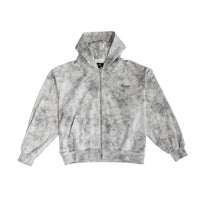 Stonewashed Script Zip-Up Hoodie