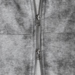 Stonewashed Script Zip-Up Hoodie