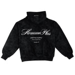Stonewashed Script Zip-Up Hoodie