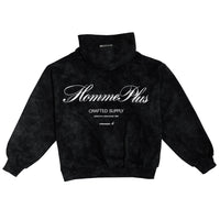 Stonewashed Script Zip-Up Hoodie