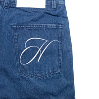 Embroidered Denim Shorts