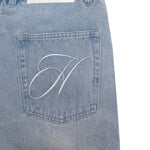 Embroidered Denim Shorts