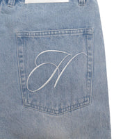 Embroidered Denim Shorts