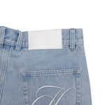 Embroidered Denim Shorts