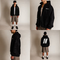 Stonewashed Boxy Zip-Up Hoodie