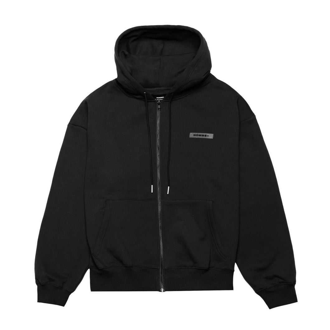 Zip-Up Back Patch Hoodie